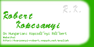 robert kopcsanyi business card